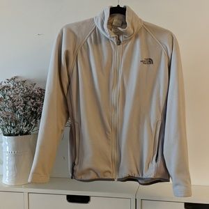 North Face light grey fleece womens jacket, size S